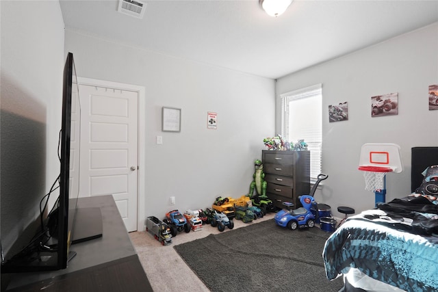 bedroom featuring carpet