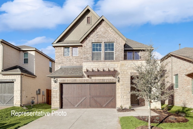 view of front facade with a garage