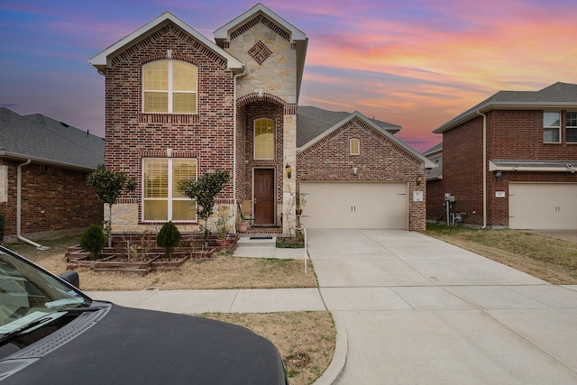 front of property featuring a garage