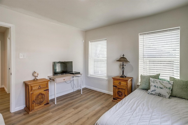 bedroom featuring light hardwood / wood-style flooring