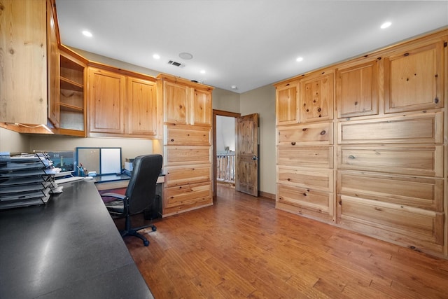 office featuring light wood-type flooring