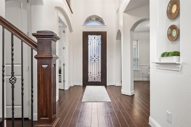 foyer featuring dark hardwood / wood-style floors