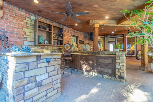 view of patio featuring ceiling fan