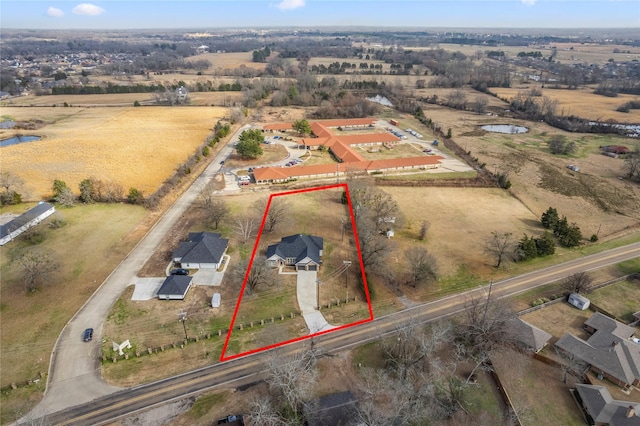 drone / aerial view featuring a rural view