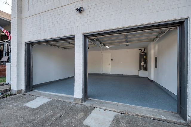 garage with electric water heater