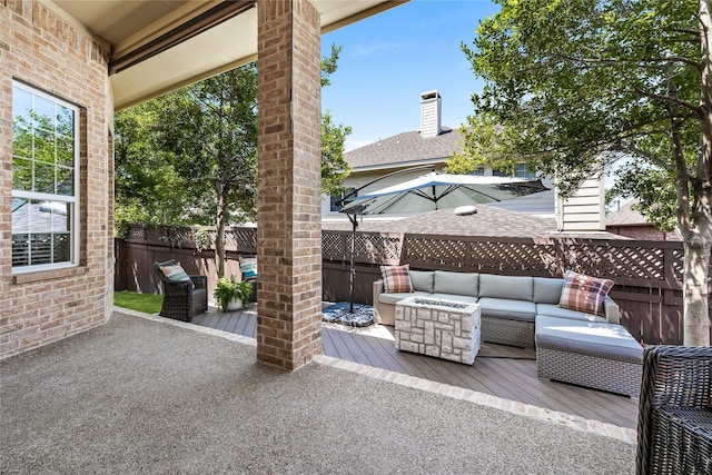 view of patio / terrace with an outdoor hangout area