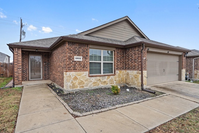 ranch-style home with a garage