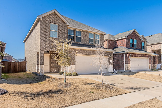 view of front property with a garage