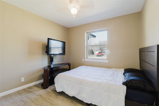 bedroom featuring light hardwood / wood-style floors