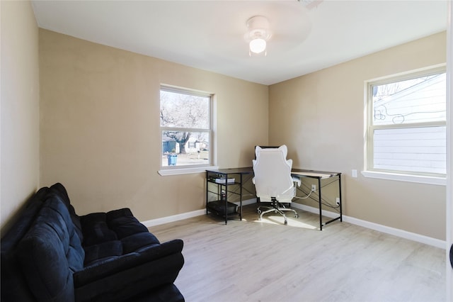 office featuring light wood-type flooring