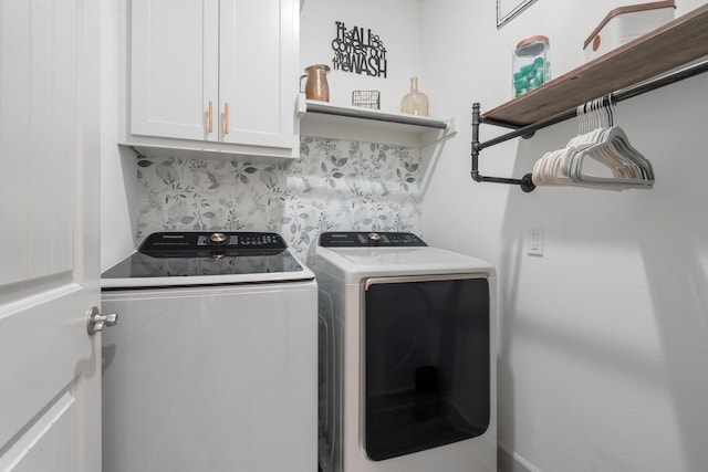 486 Colt Dr, Lavon, TX 75166 - laundry room with cabinet space and independent washer and dryer