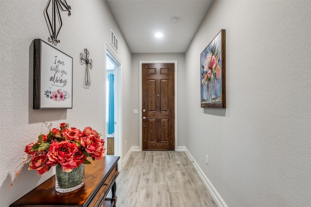 entryway featuring light hardwood / wood-style flooring