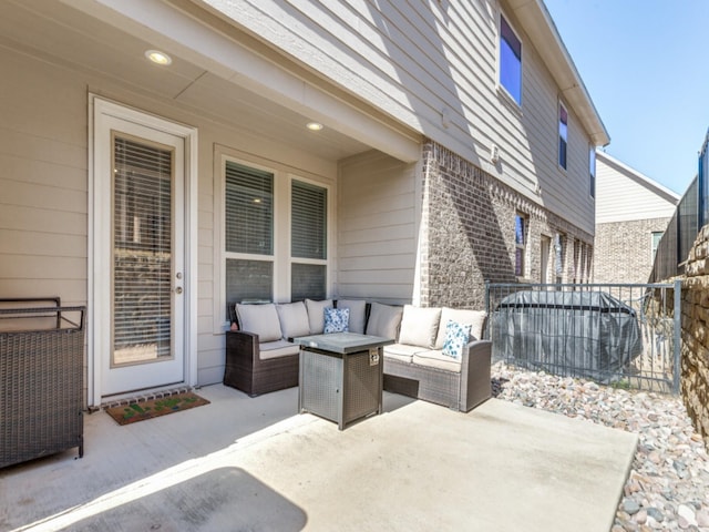 view of patio with an outdoor hangout area