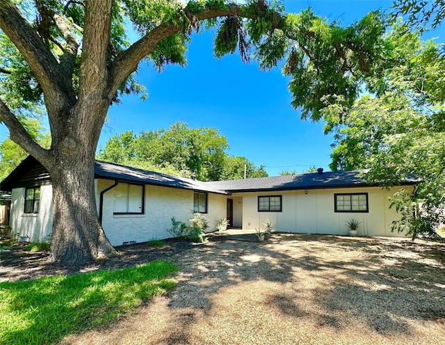 view of single story home