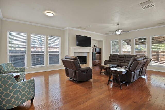 bedroom with multiple windows, ornamental molding, carpet floors, and lofted ceiling