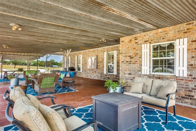 view of patio with an outdoor hangout area