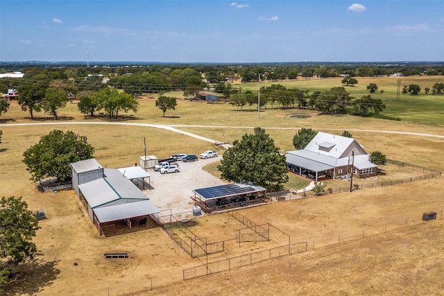 aerial view featuring a rural view