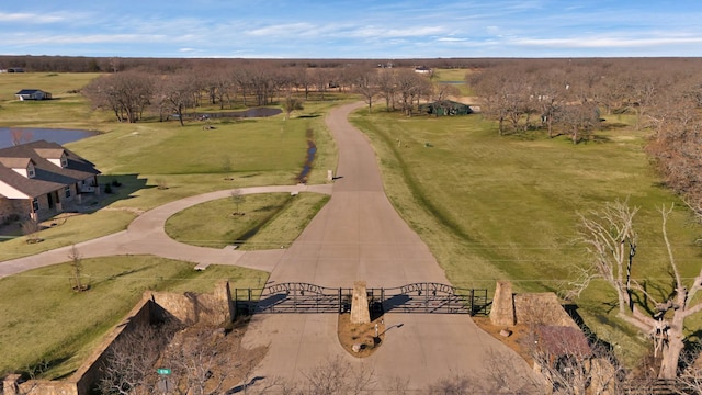 bird's eye view with a rural view