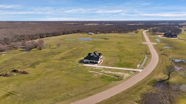 drone / aerial view featuring a rural view