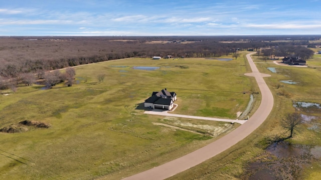 aerial view with a rural view