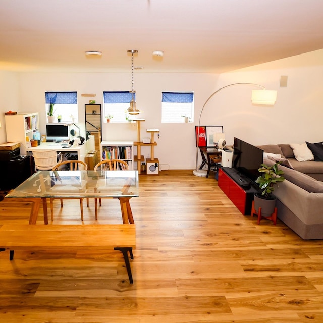 interior space with light wood finished floors