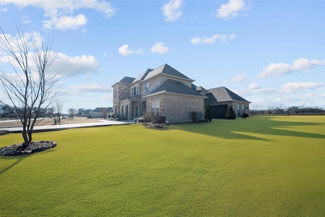 view of home's exterior with a yard