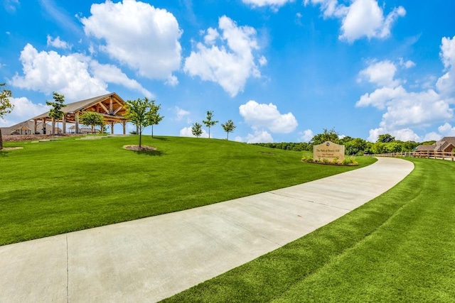 view of property's community featuring a gazebo and a yard