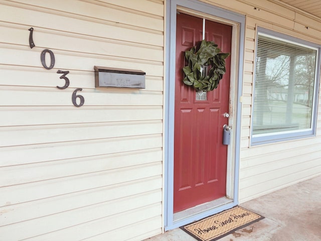 view of doorway to property