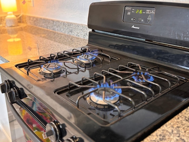 interior details featuring gas stove