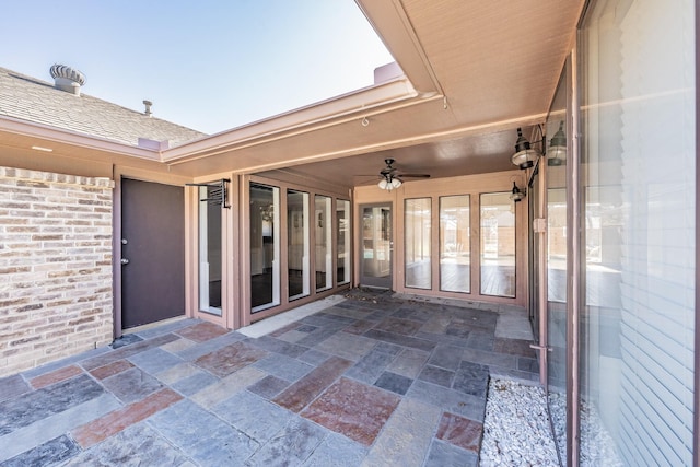 view of patio / terrace with ceiling fan