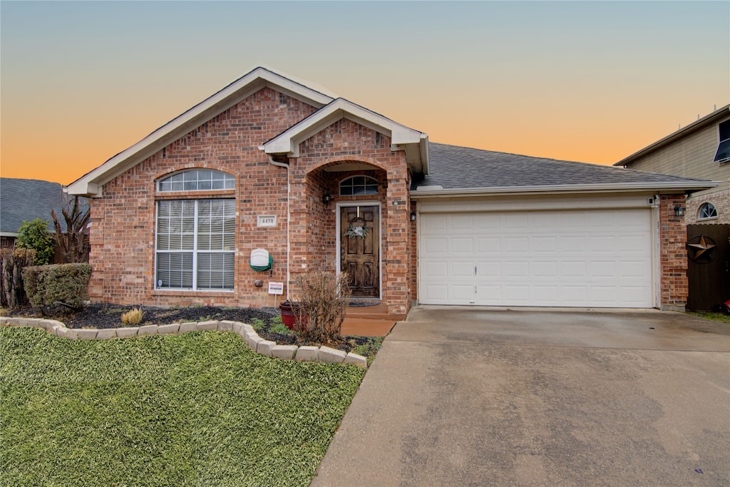 view of front of house with a garage