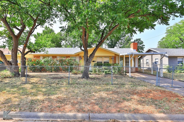 view of ranch-style home