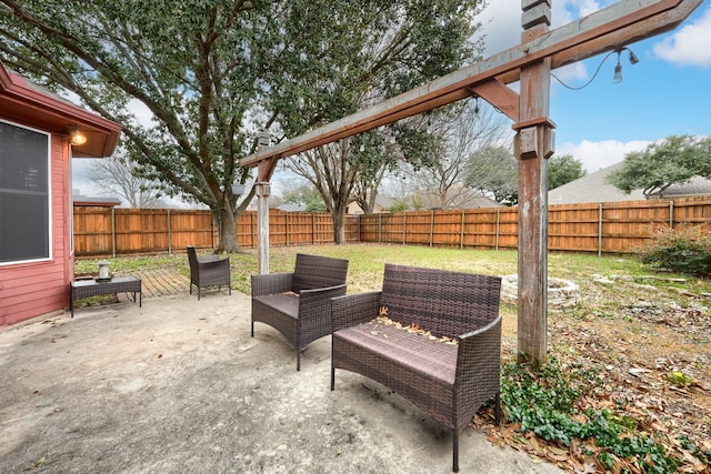 view of patio / terrace featuring an outdoor hangout area