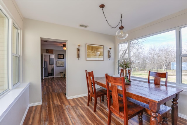 dining room featuring dark hardwood / wood-style flooring