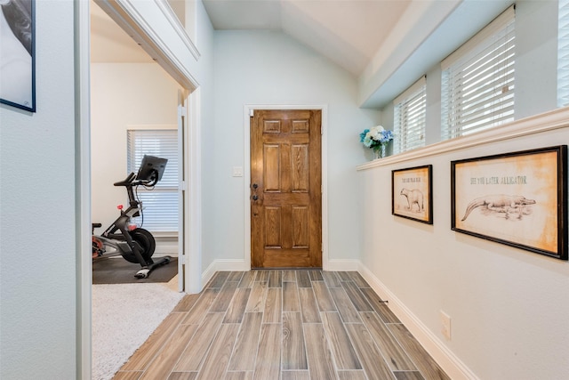 interior space featuring lofted ceiling