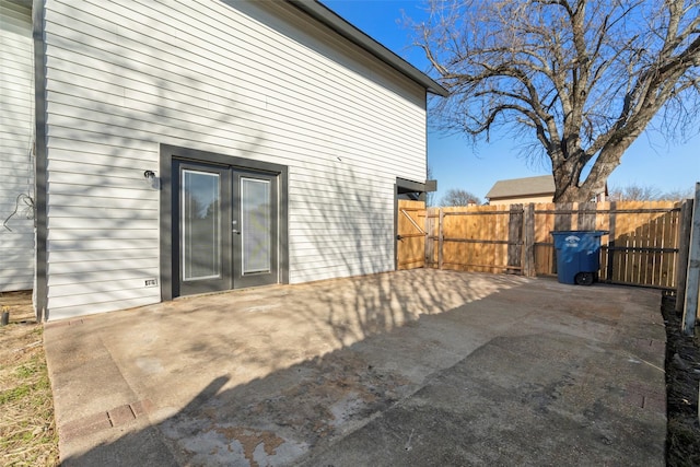 exterior space with a patio and french doors