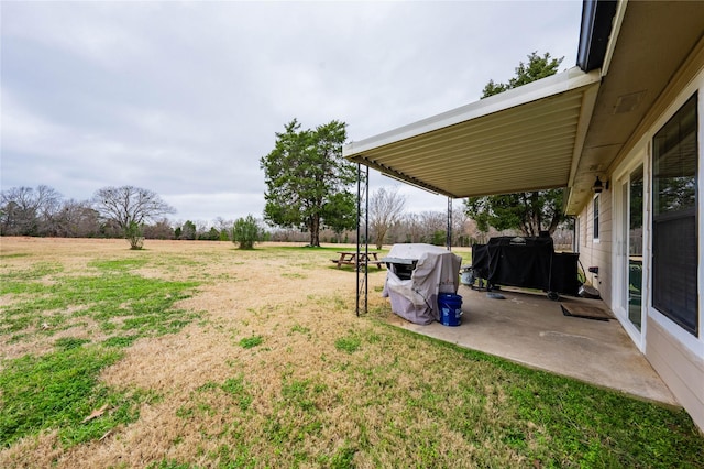 view of yard featuring a patio