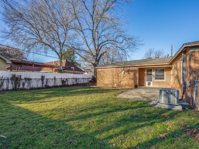 view of yard with a patio and cooling unit