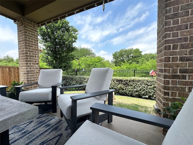 view of patio featuring a fenced backyard