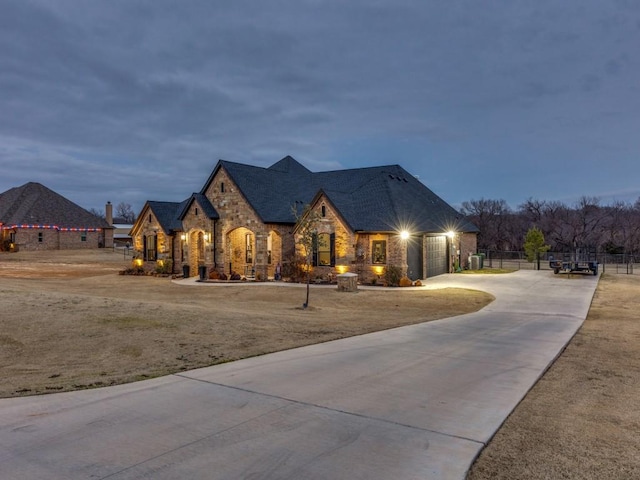 view of front of home featuring a garage