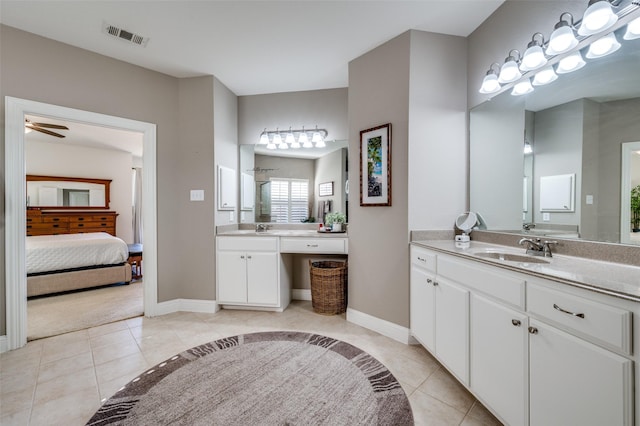 full bathroom featuring a sink, visible vents, and tile patterned floors