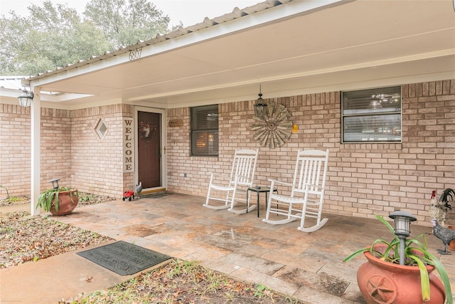 view of patio / terrace with a porch