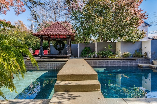 view of pool with a gazebo