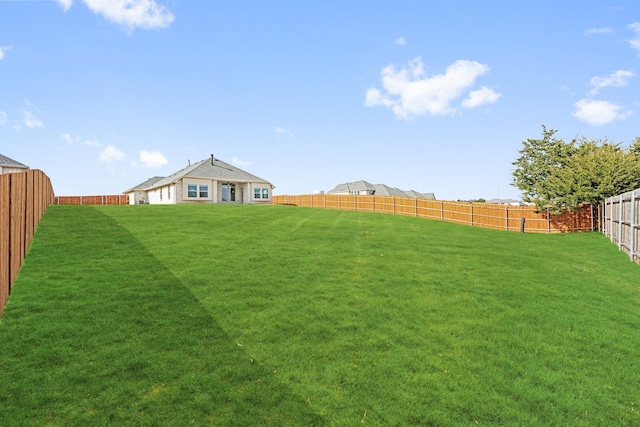 view of yard featuring a fenced backyard