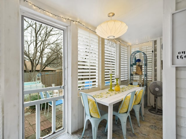 view of dining room