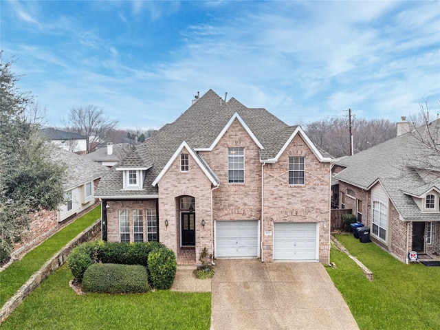 view of front of home featuring a garage and a front yard