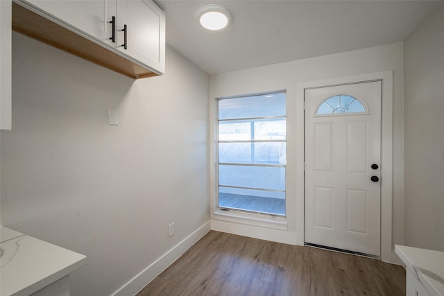 entryway with light wood-type flooring