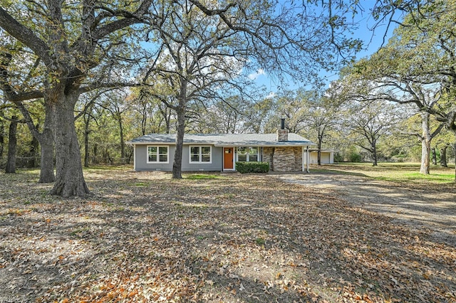 view of single story home