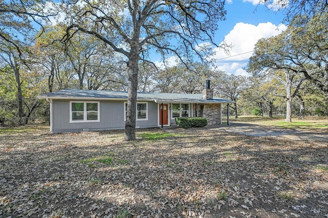 view of single story home