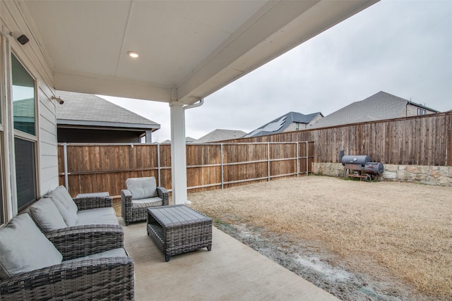 view of patio with outdoor lounge area